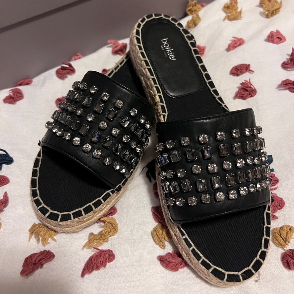 Botkier Julie leather espadrille slides